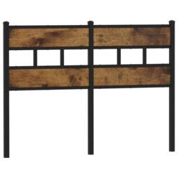 Berkfield Home Headboard Smoked Oak 135 cm Iron & Engineered Wood in Brown - thumbnail 2