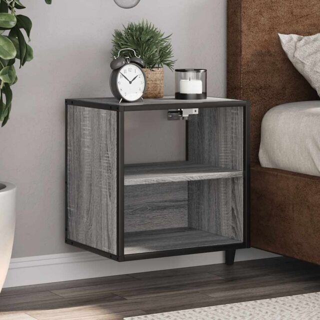 Berkfield Home Wall-mounted Bedside Cabinets 2 pcs Grey Sonoma 40x31x39.5 cm - image 1