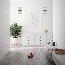 Happy Homewares Traditional Clear Glass Tiffany Style Pendant Light Shade with Coloured Panels in Green - thumbnail 6
