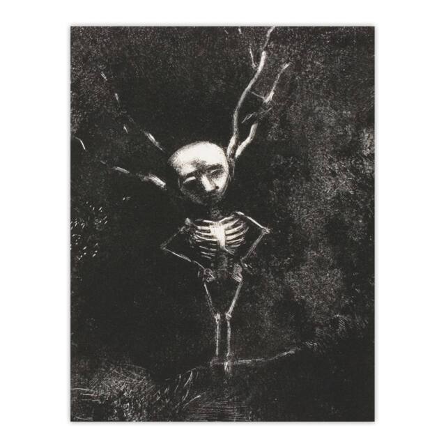 "Artery8 Pale Figure in Maze of Branches Redon Vintage Wall Art Print Poster in Grey - Size: W24"" x H32""" - image 1