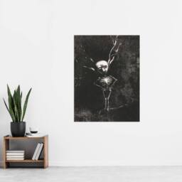 "Artery8 Pale Figure in Maze of Branches Redon Vintage Wall Art Print Poster in Grey - Size: W24"" x H32""" - thumbnail 4