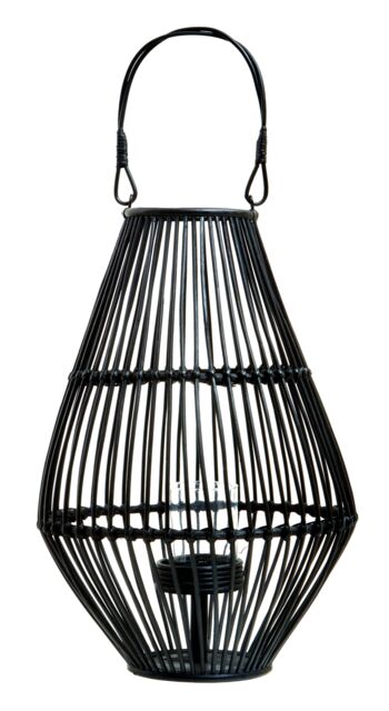 Orsina Elegant Design Lantern With Hoop Handle, Functional Tealight Lantern, Sleek Large Candle Lantern in Black - image 1