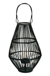 Orsina Elegant Design Lantern With Hoop Handle, Functional Tealight Lantern, Sleek Large Candle Lantern in Black - thumbnail 2