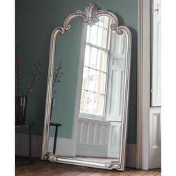 Agenzia 14 Extra Large Ornate Frame Leaner Wall Mirror Antique Silver 184 x 104cm - Size: 184 x 104 cm - thumbnail 3