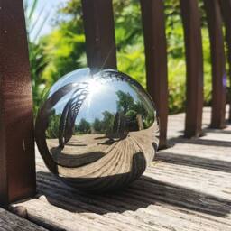 SPETLEK Set of 6 Garden Stainless Steel Gazing Balls Ball Globes in Silver - Size: 0.6m2 - thumbnail 2