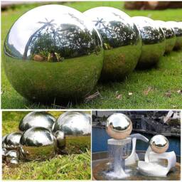 SPETLEK Set of 6 Garden Stainless Steel Gazing Balls Ball Globes in Silver - Size: 0.6m2