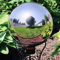 SPETLEK Set of 6 Garden Stainless Steel Gazing Balls Ball Globes in Silver - Size: 0.6m2 - thumbnail 5