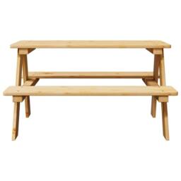 Berkfield Home Children's Table with Benches IRUN 90x79.5x50 cm Solid Wood in Brown - thumbnail 4