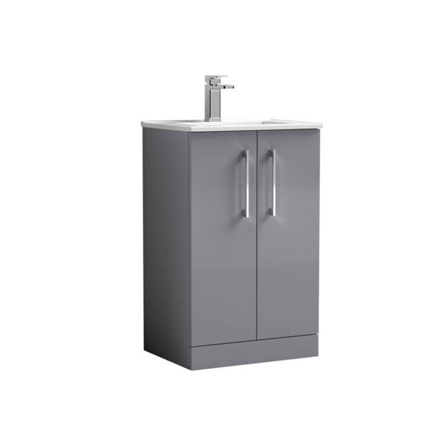 Balterley Bathroom 2 Soft Close Door Floor Standing Vanity Unit, Grey, 345mm in Grey - image 1