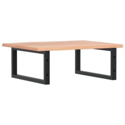 Berkfield Home Basin Shelf Wall Mounted Steel & Solid Wood Oak in Brown - thumbnail 6
