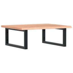 Berkfield Home Basin Shelf Wall Mounted Steel & Solid Wood Oak in Brown - thumbnail 2