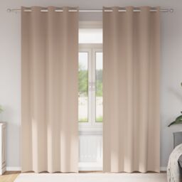 Berkfield Home Curtains with Curtains 2 pcs Taupe 260 x 140 cm Polyester - thumbnail 1