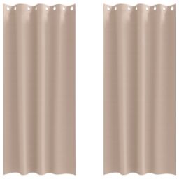 Berkfield Home Curtains with Curtains 2 pcs Taupe 260 x 140 cm Polyester - thumbnail 2