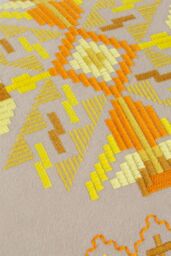 Furn Kalina Embroidered 100% Cotton Cushion in Yellow - thumbnail 4