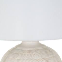 Lemon Pavilion Furniture and Decor Chevronne Ceramic Table Lamp with Linen Shade - L41xW41xH63 cm - White - thumbnail 3