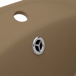 Berkfield Home Luxury Basin Overflow Oval Matt Cream 58.5x39 cm Ceramic - thumbnail 6