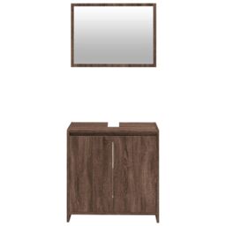 Berkfield Home 2 Piece Bathroom Furniture Set Brown Oak Engineered Wood - thumbnail 5