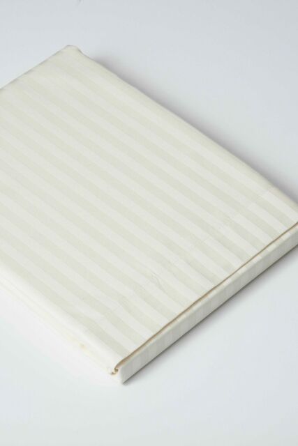 Belledorm Hotel Suite Satin Stripe 540 Thread Count Flat Sheet in Ivory - Size: Single - image 1