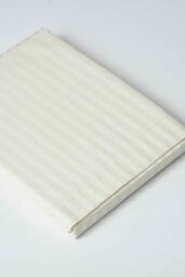 Belledorm Hotel Suite Satin Stripe 540 Thread Count Flat Sheet in Ivory - Size: Single - thumbnail 1