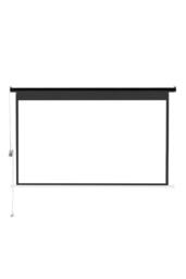 "Living and Home 120"" Black Crossbar Electric Motorized Projector Screen with Remote in White" - thumbnail 4
