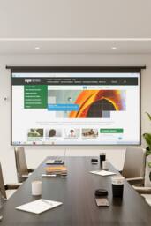 "Living and Home 120"" Black Crossbar Electric Motorized Projector Screen with Remote in White" - thumbnail 2