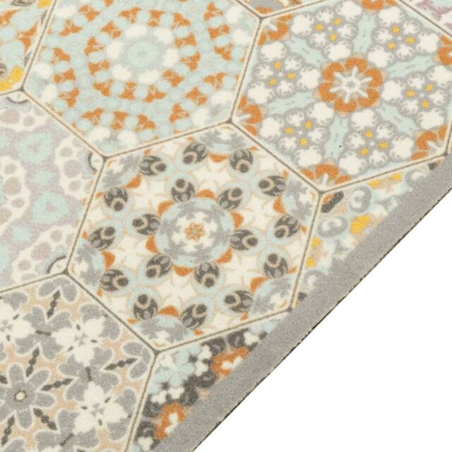 Berkfield Home Kitchen Rug Washable Hexagon Pastel 60x180 cm Velvet - image 1