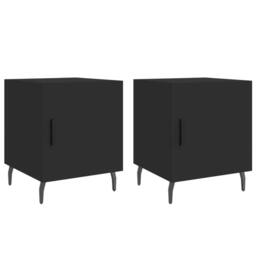Berkfield Home Bedside Cabinets 2 pcs Black 40x40x50 cm Engineered Wood - Size: 40 x 40 x 50 cm - thumbnail 1