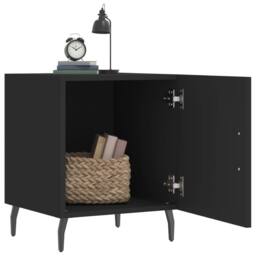Berkfield Home Bedside Cabinets 2 pcs Black 40x40x50 cm Engineered Wood - Size: 40 x 40 x 50 cm - thumbnail 3