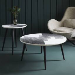 Signature Abstract Coffee Table - H 38Cm in Black - thumbnail 2