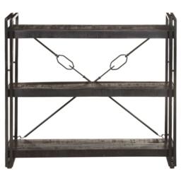 Berkfield Home 3-Tier Bookcase Black 90x30x80 cm Solid Mango Wood - Size: 90 x 30 x 80 cm - thumbnail 2