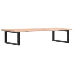 Berkfield Home Elegant Basin Shelf Wall Mounted Steel & Solid Wood Oak in Natural - thumbnail 6
