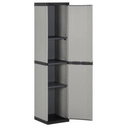Berkfield Home Garden Storage Cabinet with 3 Shelves Grey & Black 34x40x168 cm - Size: 34 x 40 x 168 cm - thumbnail 1
