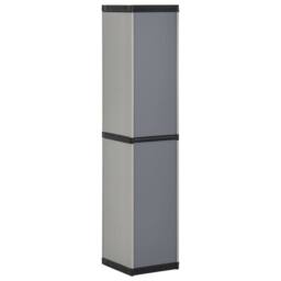 Berkfield Home Garden Storage Cabinet with 3 Shelves Grey & Black 34x40x168 cm - Size: 34 x 40 x 168 cm - thumbnail 6