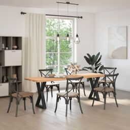Berkfield Home Dining Table Legs 2 pcs Black 50x(72-73.3) cm Steel - thumbnail 3