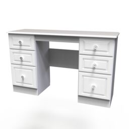 Ready Assembled 2 U Stirling 6 Drawer Kneehole Desk (Ready Assembled) in Off-White - thumbnail 3