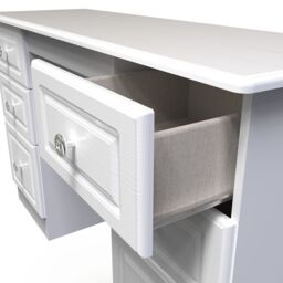 Ready Assembled 2 U Stirling 6 Drawer Kneehole Desk (Ready Assembled) in Off-White - thumbnail 5
