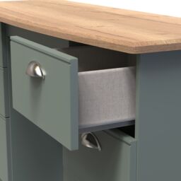Ready Assembled 2 U Albert 6 Drawer Kneehole Desk (Ready Assembled) in Pale Green - thumbnail 5