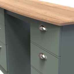 Ready Assembled 2 U Albert 6 Drawer Kneehole Desk (Ready Assembled) in Pale Green - thumbnail 4
