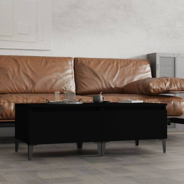 Berkfield Home Side Tables 2 pcs Black 50x46x35 cm Engineered Wood - Size: 50 x 46 x 35 cm - image 1