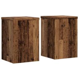 Berkfield Home Plant Stands 2 pcs Old Wood 25x25x35 cm Engineered Wood in Brown - Size: 25 x 25 x 35 cm - thumbnail 1