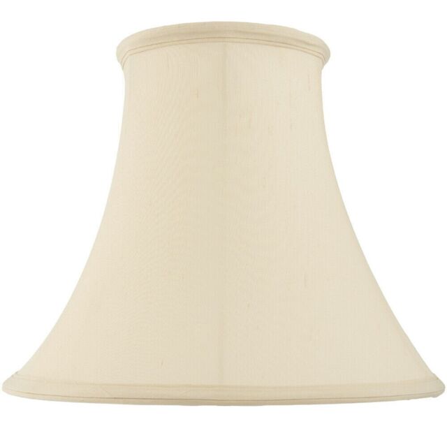 "Loops 14"" Round Bell Handmade Lamp Shade Cream Fabric Classic Table Light Bulb Cover" - image 1