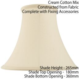 "Loops 14"" Round Bell Handmade Lamp Shade Cream Fabric Classic Table Light Bulb Cover" - thumbnail 2