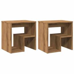 Berkfield Home Bedside Cabinets 2 pcs Artisan Oak 40x30x40 cm Engineered Wood in Brown - Size: 40 x 30 x 40 cm - thumbnail 2