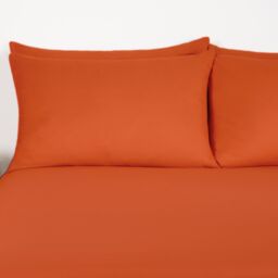 OHS Ultra Soft Microfibre Plain Fitted Bed Sheet in Burnt Orange - Size: Super King - thumbnail 2