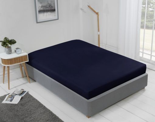 New Edge Blinds Brights Collection Non Iron Fitted Sheet in Blue - Size: Single - image 1