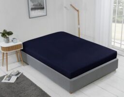 New Edge Blinds Brights Collection Non Iron Fitted Sheet in Blue - Size: Single