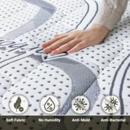 The White Stone Medium-Firmness Orthopedic Mattress, 20 cm - 85 x 205 cm in White - Size: EU Single - thumbnail 7