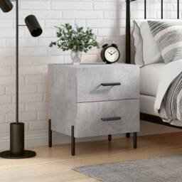Berkfield Home Bedside Cabinet Concrete Grey 40x35x47.5 cm Engineered Wood - thumbnail 2