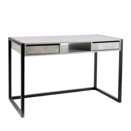 Home Source Office Computer Desk Laptop Workstation 2 Drawer Shelf Storage in Grey - thumbnail 3