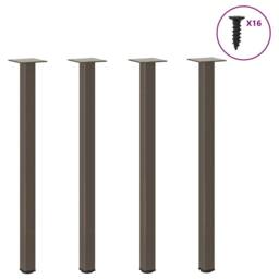 Berkfield Home Coffee Table Legs 4 pcs Natural Steel 72-74 cm Steel in Brown - thumbnail 2